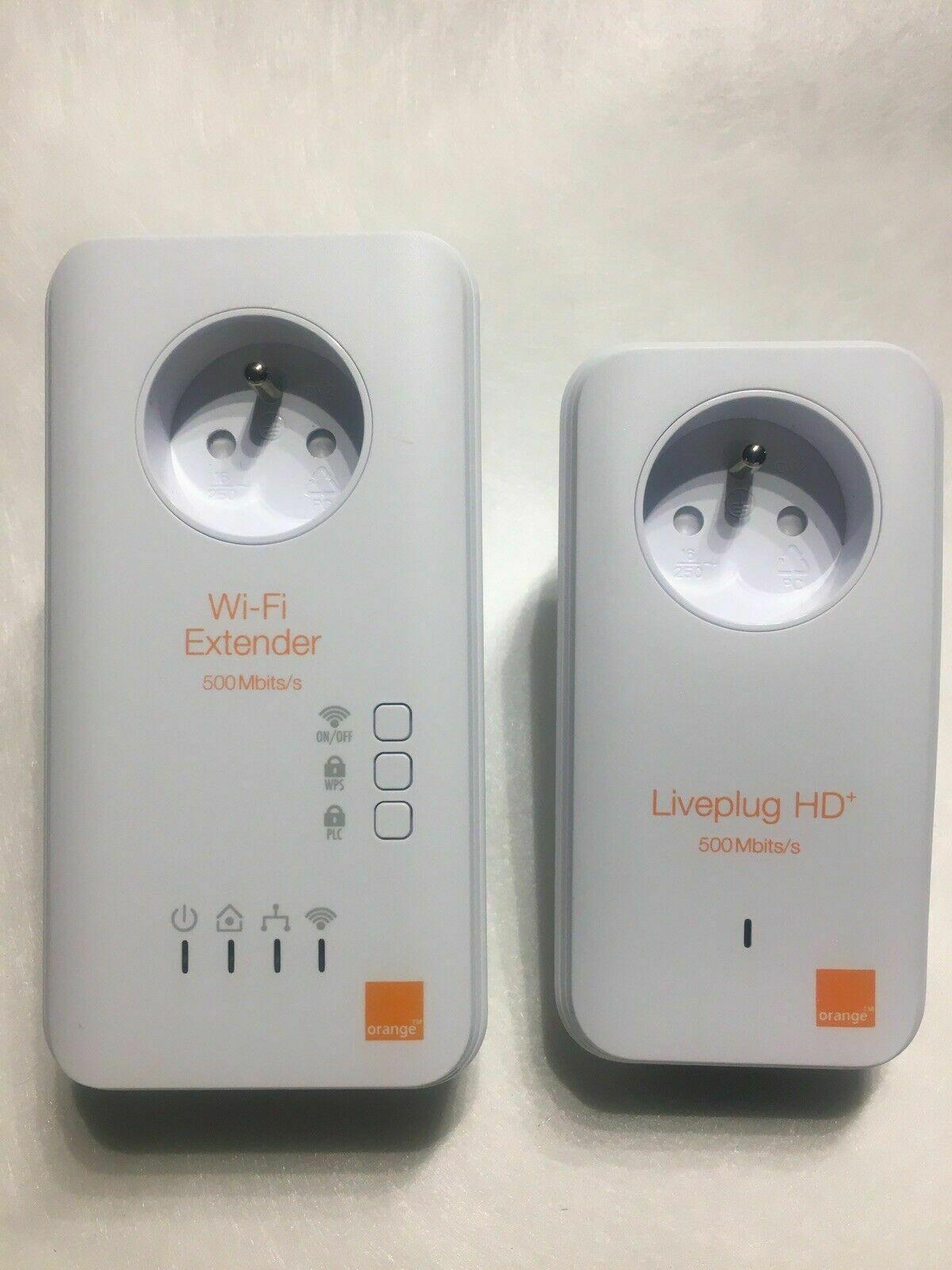 Boitier CPL Wifi + 1 Extender Orange 200 Mbits