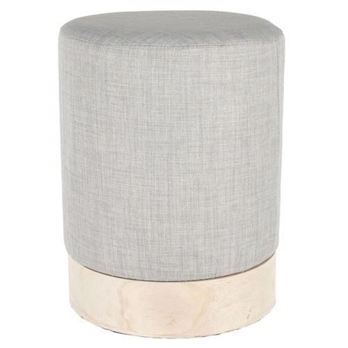 Pouf Design Scandinave Malmo - Diam. 30 X H. 40 Cm - Gris Clair