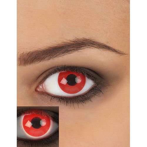 Lentilles De Contact Sans Correction Fantaisie Uv Rouge Adulte
