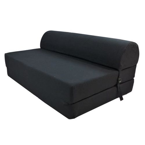 June Chauffeuse 2 Places - Tissu Noir - Style Contemporain - L 115 X P 75 Cm