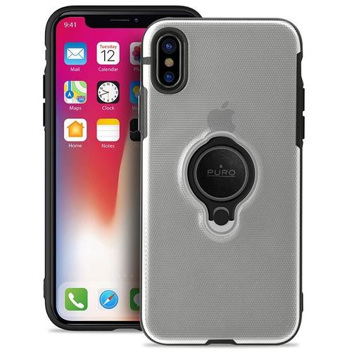 Puro Magnet Ring Cover - Coque De Protection Pour Téléphone Portable - Polycarbonate, Polyuréthanne Thermoplastique (Tpu) - Transparent