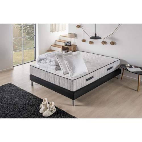 Pack Pret A Dormir Extra - Matelas Sommier 140x190 Couette 2 Oreillers - Deko Dream