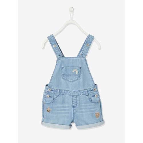 Salopette Short Fille En Jean (Vertbaudet)