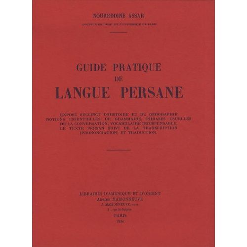 Guide Pratique De Langue Persane