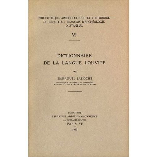 Dictionnaire De La Langue Louvite