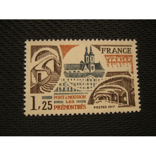 Timbre "Pont À Mousson - Les Prémontrés" 1977 - Y&t N° 1947