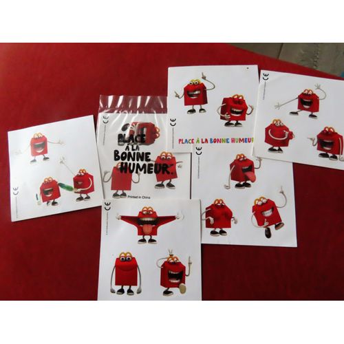 Lot De 6 Plaques De Stickers "Place À La Bonne Humeur" Happy Meal Mcdonalds 2010