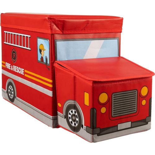 Coffre À Jouets Camion De Pompier Pliable 53x26x32cm