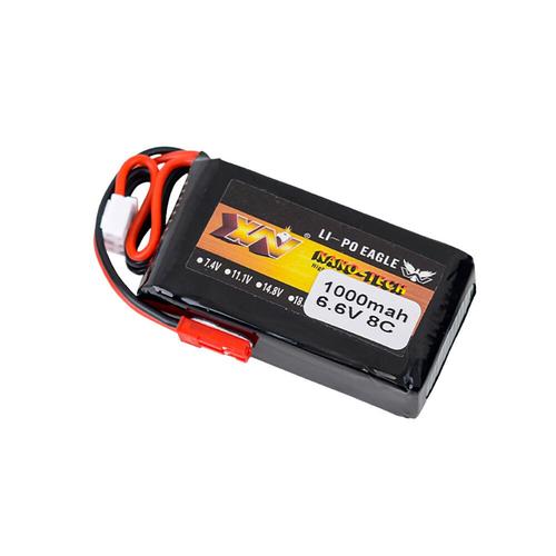Batterie Lipo 6.6v 1000mah 8c Avec Connecteur Jst Pour éMetteur Radio Mc6a / Mc6b / Futaba 4px / 14sg / 4pv / 4pls / 10j-Générique