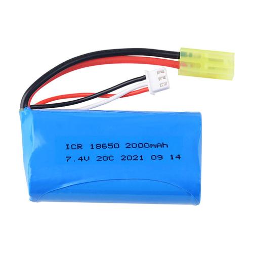 Batterie Lipo 18650 7.4v 2000mah 20c Xt30/Xt60/T/El-2p/Sm3p/Sm4p/Sm/Jst Pour Bateaux Rc Voitures Chars PièCes-Générique