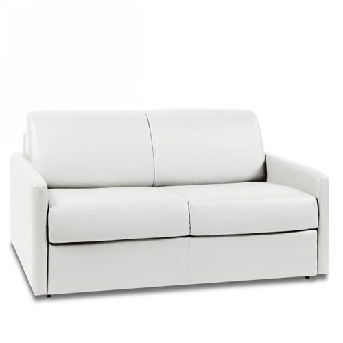 Canapé Express Sun Edition Cuir Et Pu Cayenne Blanc Cassé 120 Cm Matelas 16 Cm