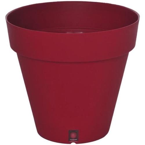 Bac À Fleurs Rond Riviera Loft - Plastique - Diamètre 30 Cm - Rouge