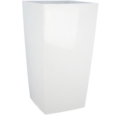 Bac À Fleurs Carré Riviera Nuance - Plastique - L38xp38xh69 Cm - Blanc