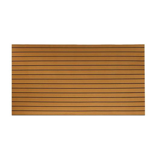 Self-Adhesive 600x2400x60mm Brun Clair Plus Bord Noir Eva Tapis De Plancher De Bateau Anti-Teck Rayé Yacht Tapis Décoratif En Teck Synthétique