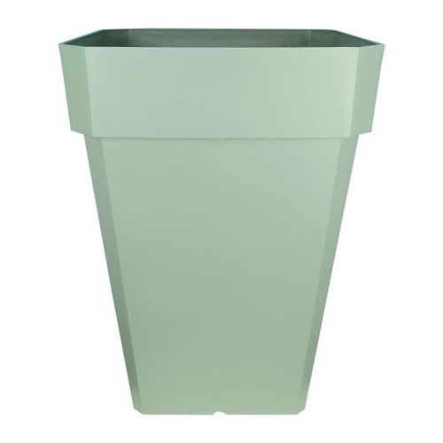 Bac À Fleurs Carré Riviera Soleilla - Plastique - Hauteur 53 Cm - Vert Argile