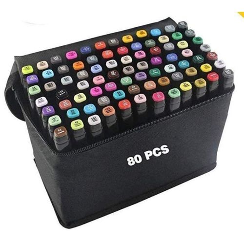 Touch Five 80 Couleurs Double Pointe Marker Pens, Permanents Marqueurs À Feutre Alcool Pour Animation Art Esquisse Mkk67