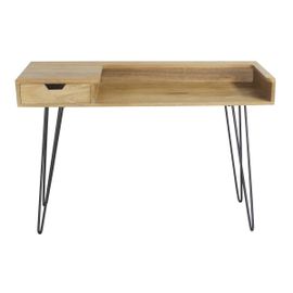 Bureau Design En Manguier Massif Et Métal Noir Vibes