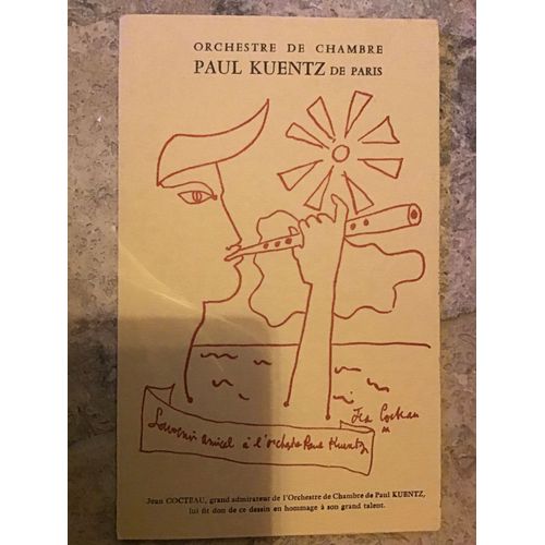 Programme Orchestre De Chambre Paul Kuentz De Paris. Dessin Cocteau. 1974
