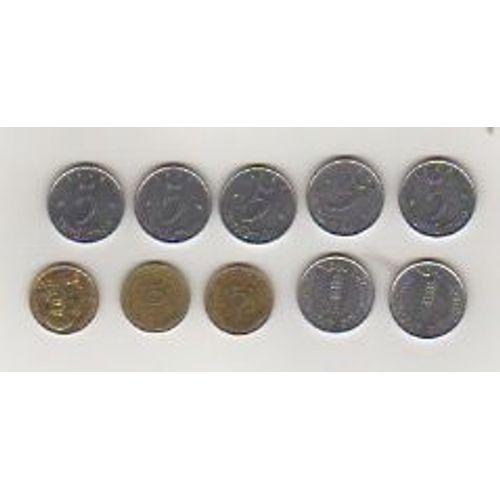 Lot De 10 Pièces De 5 C De Francs Années 1962,1963,1964, 1973, 1987, 1992