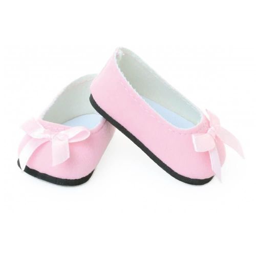 Ballerines suède roses noeud rose pour poupées de 39 à 48 cm - Vilac - Jeux et jouets