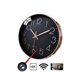 Horloge Camera Espion 4K Wifi Noire et Dorée