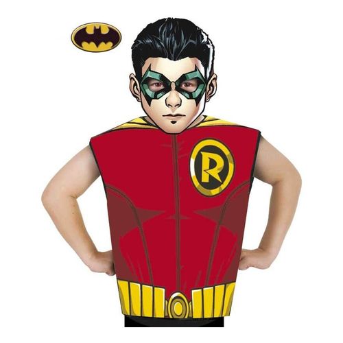 Kit De Déguisement De Robin De Batman Pour Enfant: Masque Et T-Shirt