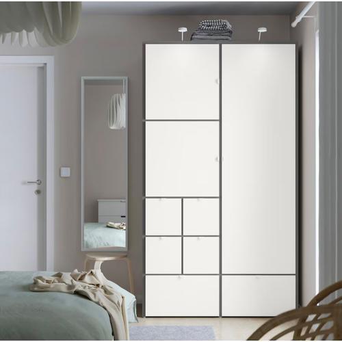 Armoire Avec Tiroirs Blanc / Gris Ikea