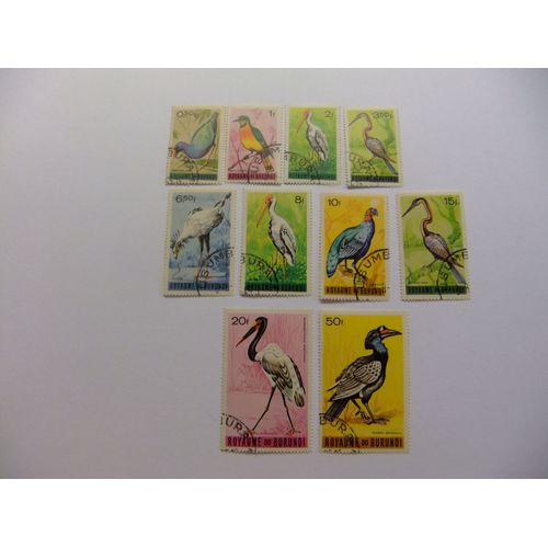 58 Burundi 1965 / Fauna Aves Pajaros / Yvert 123 -136 Fu Serie Incompleta