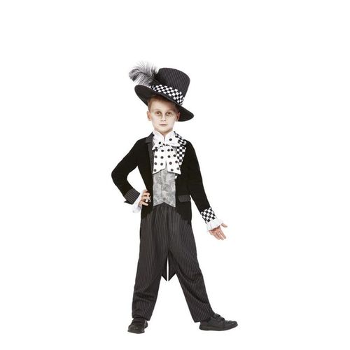 Noir Et Blanc Chapelier Costume Fou Pour Enfant (Taille 4-6a)