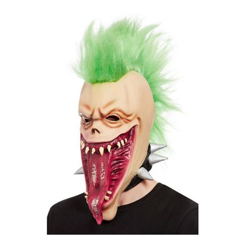 Punk Crâne Masque De Latex De Cheveux (Taille Unique Adulte)