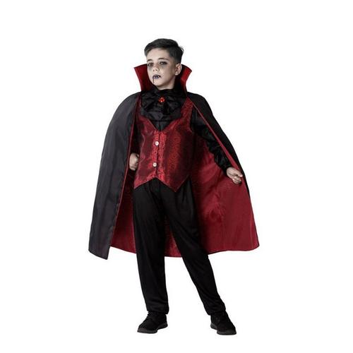 Costume Vampire Rouge Et Noir Pour Les Garçons (Taille 3-4a)