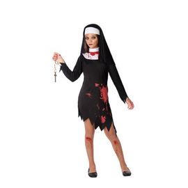 Noir Bleeding Costume Nun Pour Les Filles (Taille 5-6a)