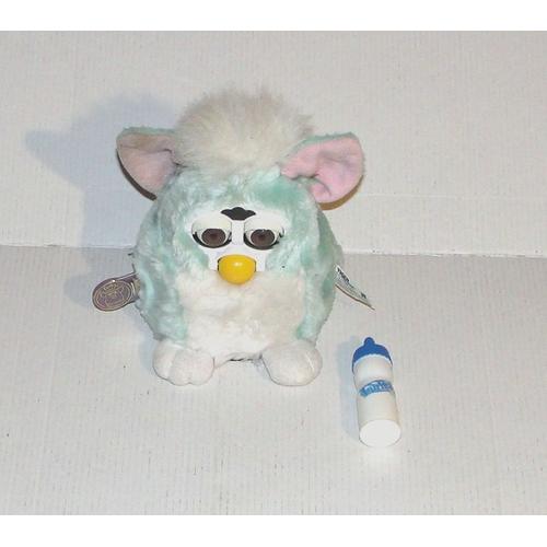 Furby Tiger Bébé Bleu Clair Crête Blanche Peluche Interactive Vintage