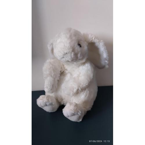 Peluche Lapin Blanc Assis Gipsy