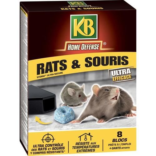 KB HOME DEFENSE Rat souris bloc - 8x25g