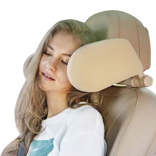 Appui-Tête Pour Voiture,Oreiller Pour Siège,Voiture,Accessoires De Voiture De Voyage Fonctionnel Pour Adultes,Pour Voiture Pour Enfant,Pour Siège Auto Sécurisé(Couleur Crème)