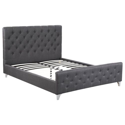 Lit Double Léa - 140 X 190 Cm - Gris