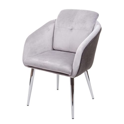 Chaise De Salle À Manger Hwc-G48,Chaise Pour Cuisine,Chaise Rembourrée,Similicuir Velours Avec Accoudoirs Gris