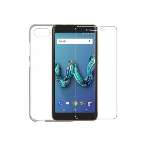 Bigben Connected - Coque De Protection Pour Téléphone Portable - Polyuréthanne Thermoplastique (Tpu) - Transparent - Avec Protecteur D'écran En Verre Trempé - Pour Wiko Tommy 3
