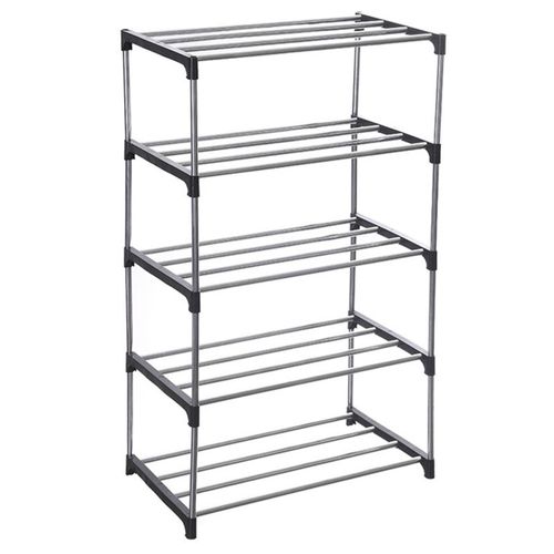 Petite Étagère À Chaussures Empilable, Entrée, Couloir Et Placard, Rangement Et Organisation Peu Encombrants (5 Niveaux, Noir)