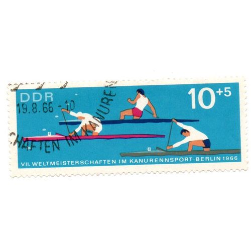 Timbre Ddr 10+5 Kanurennsport Berlin 1966 . Oblitere -