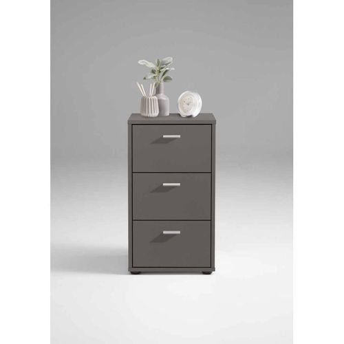 Paris Prix - Table De Chevet 3 Tiroirs Design "Gania" 62cm Gris