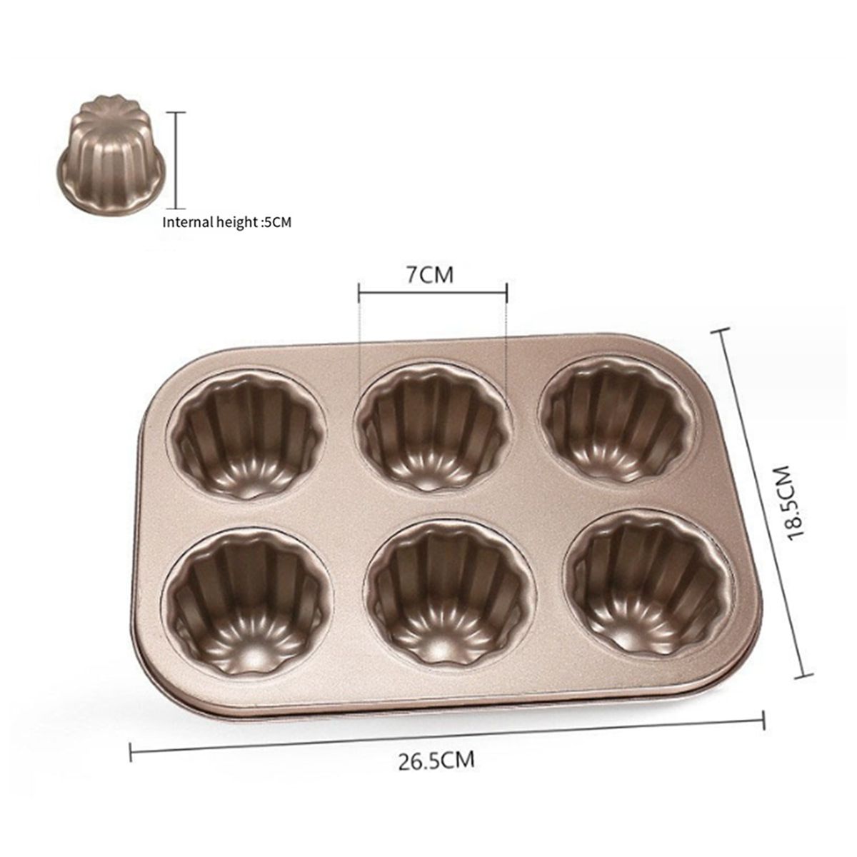 Moule  Gteau En Forme De Canele  6 Cavits, Plat De Cuiss... - 2
