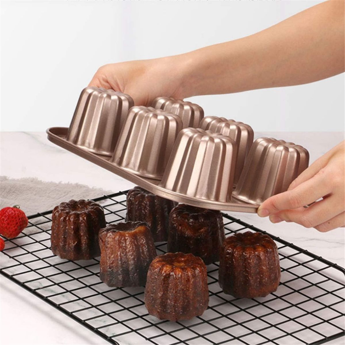 Moule  Gteau En Forme De Canele  6 Cavits, Plat De Cuiss... - 5