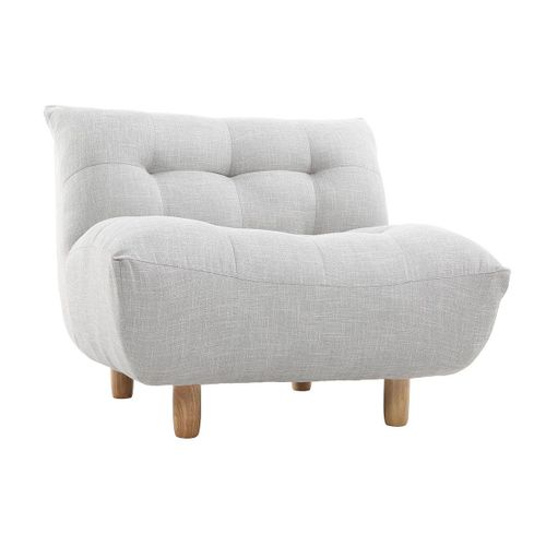 Fauteuil Scandinave Gris Et Chêne Yumi