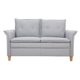 Canapé 2 Places En Tissu Gris Clair Cliff