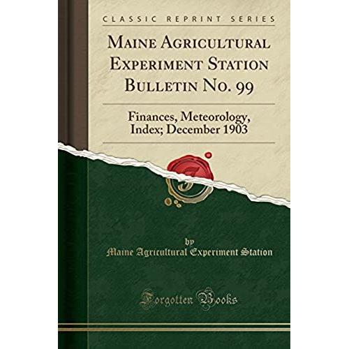 Station, M: Maine Agricultural Experiment Station Bulletin N