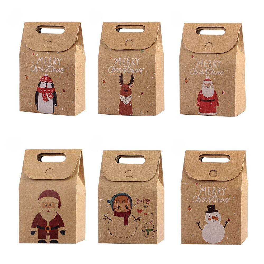 Boîte cadeau De Bonbons En Papier Kraft Joyeux Noël Boîte À - Temu