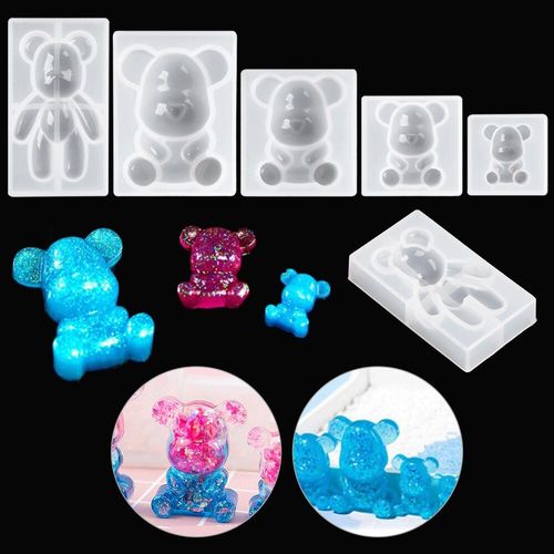 3d Ours En Peluche Silicone Moule Bricolage Résine Époxy Pendentif Moule Outil De Fabrication De Bijoux Enfants Jouets Artisanat À La Main