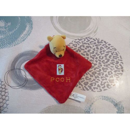 Doudou Plat Winnie Rouge Imprimé Pooh Père Noël Disney Nicotoy Simba Dickie
